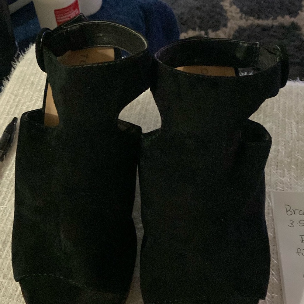 Torrid mules in black open toe size 11